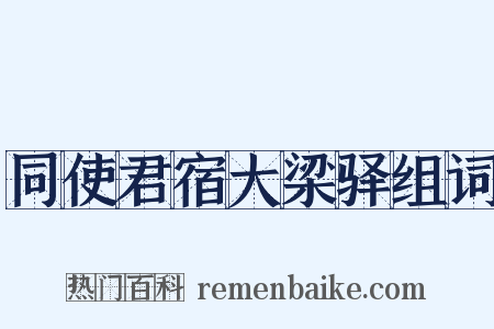 同使君宿大梁驿组词是什么意思的图片
